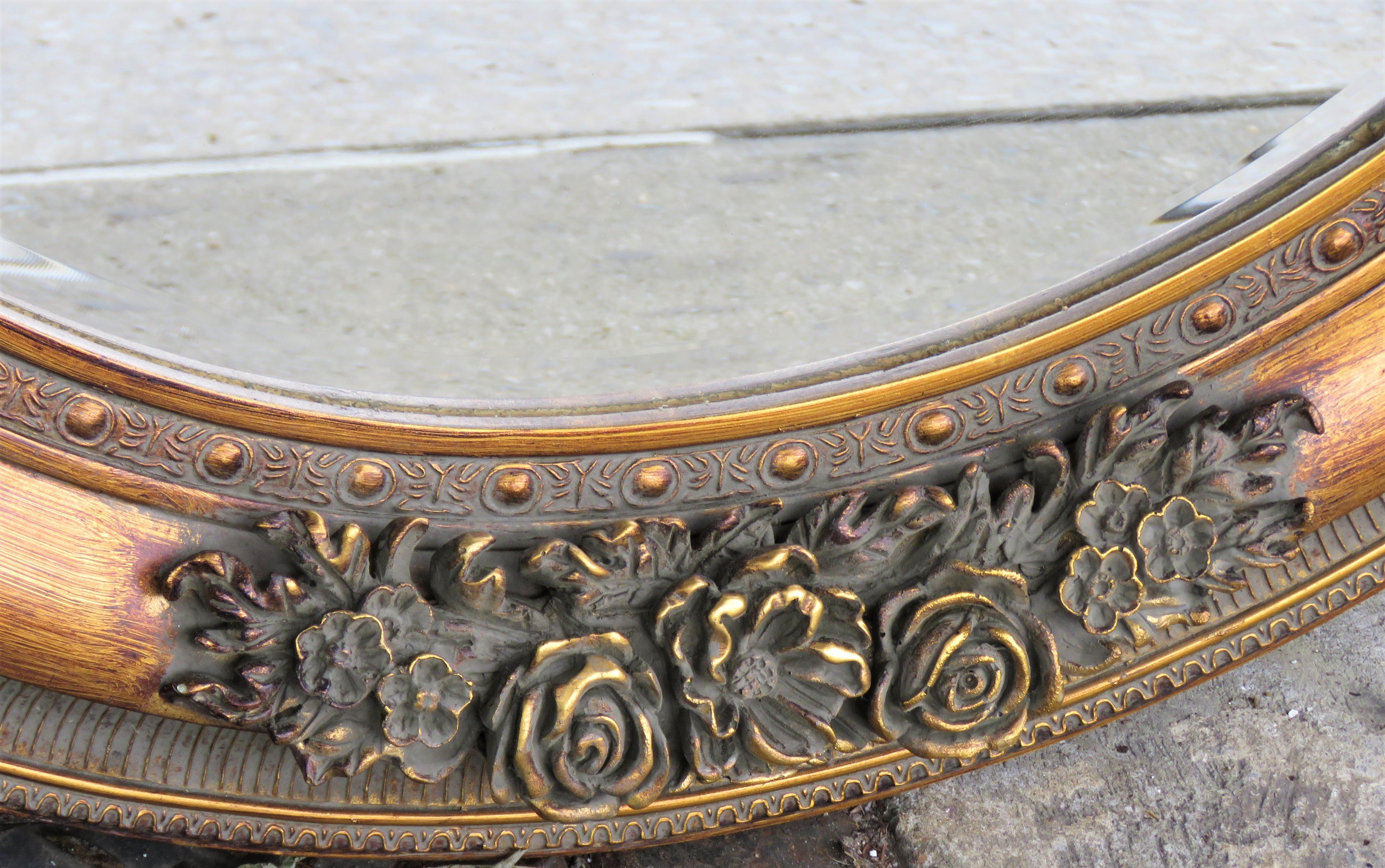 Unknown Rare Important Spectacular Large Ornate Carved Wooden French Flower Mirror For Sale