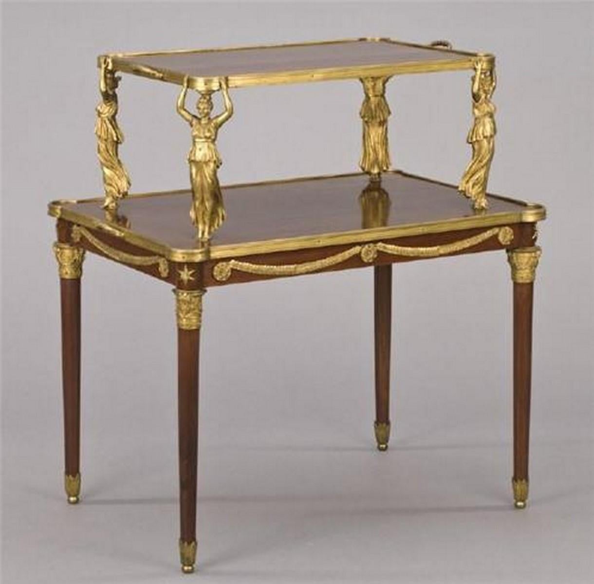 Seltene beeindruckende Museum Qualität 19. Jahrhundert Französisch Mahagoni gestaffelte Tabelle Frauen im Zustand „Gut“ im Angebot in New York, NY