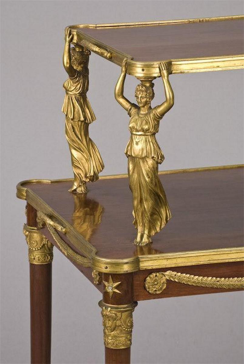 Seltene beeindruckende Museum Qualität 19. Jahrhundert Französisch Mahagoni gestaffelte Tabelle Frauen im Angebot 3
