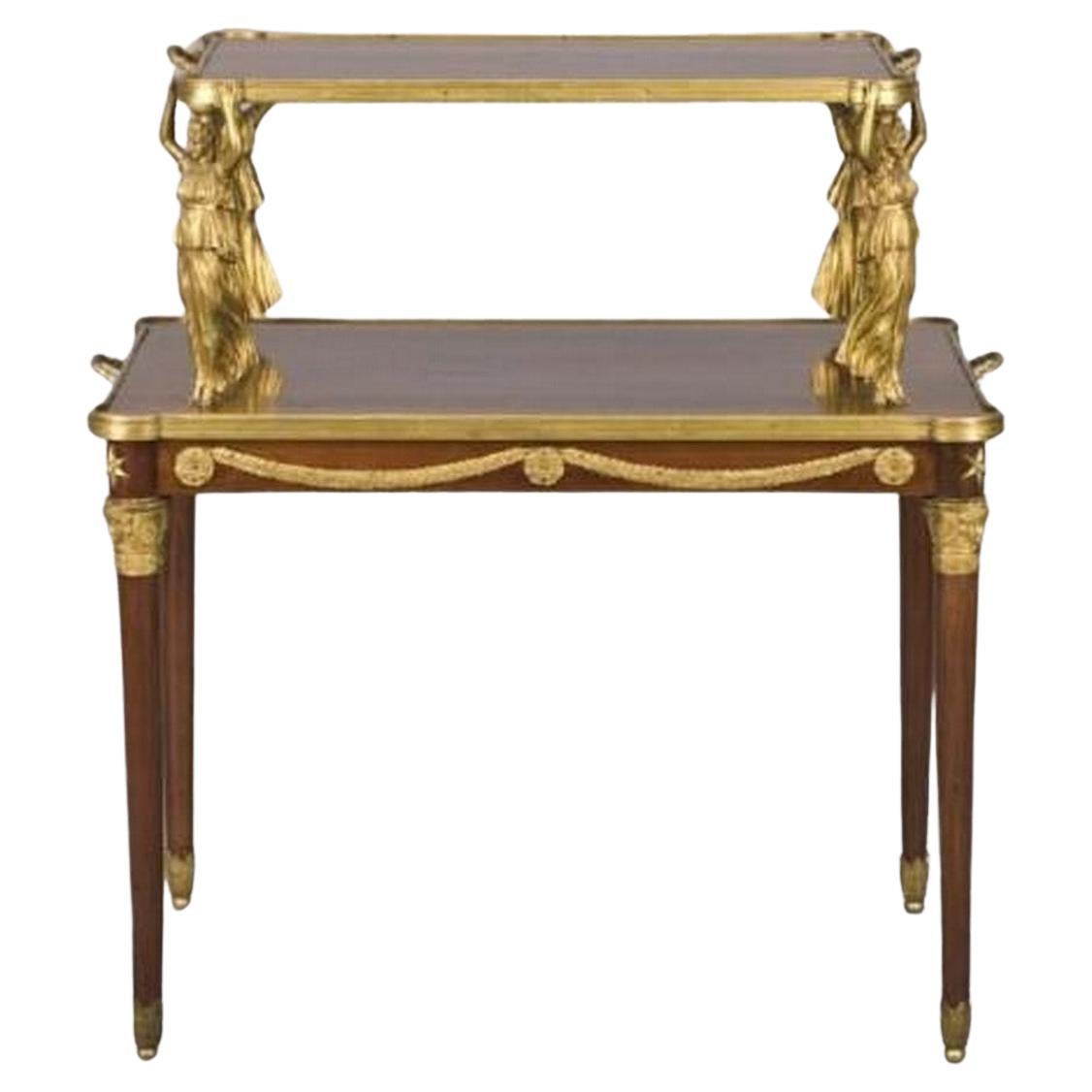 Seltene beeindruckende Museum Qualität 19. Jahrhundert Französisch Mahagoni gestaffelte Tabelle Frauen im Angebot