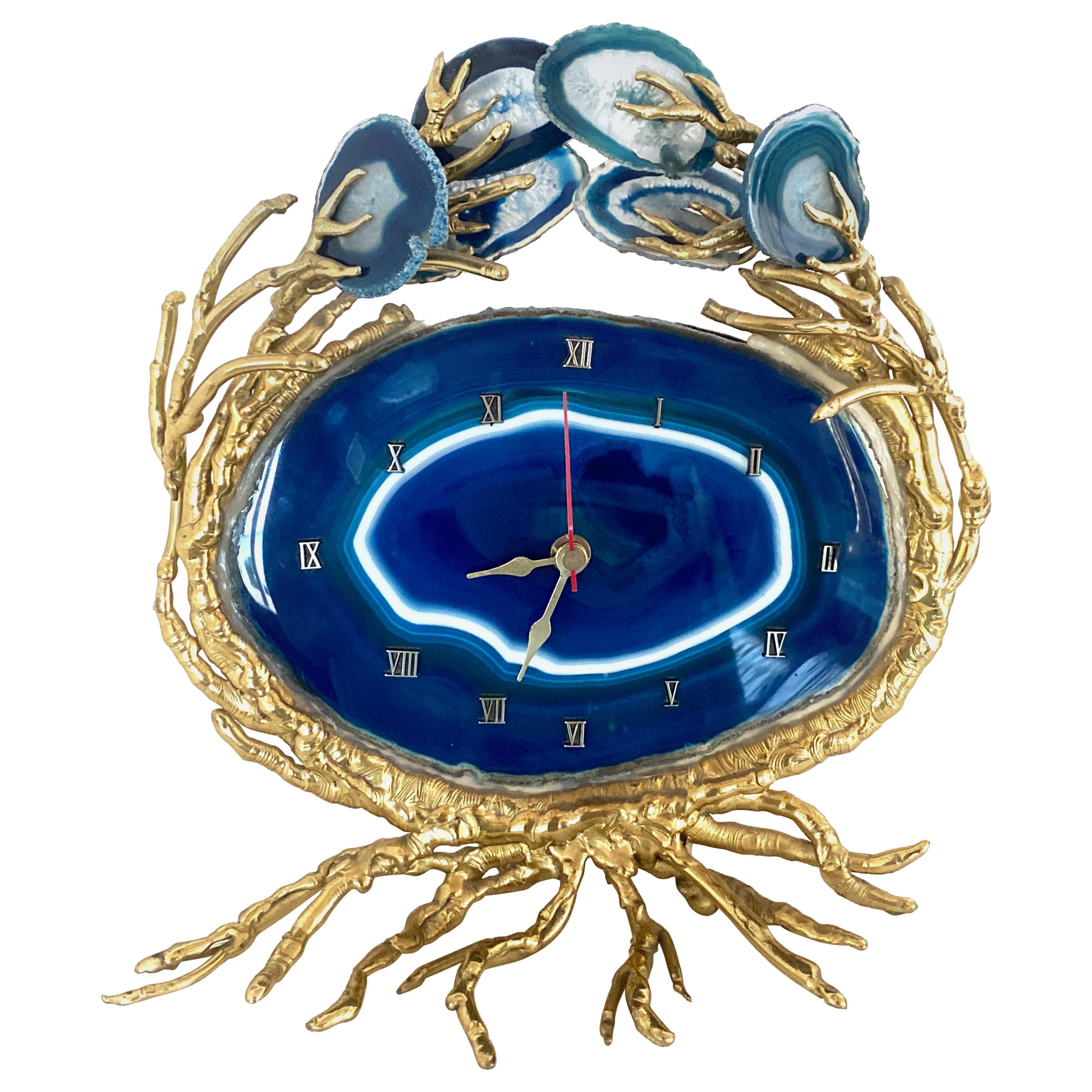 Rare in the Style of Jacques Duval-Brasseur Sculpture and Clock, 1970s, Italy
