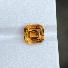 Rare inclusions Fire Citrine 6.30 Carats Cushion Cut Natural Brazilian Gemstone