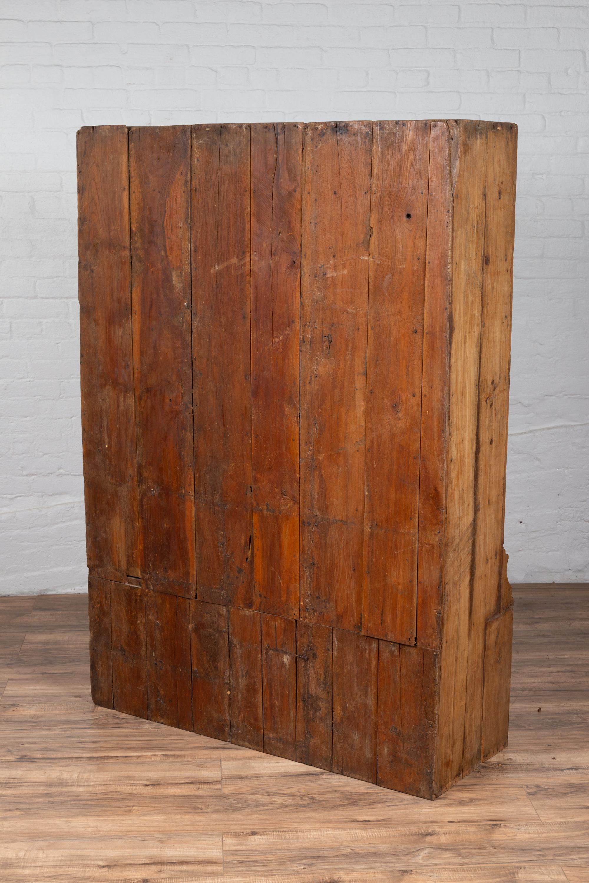 Rare Indian Antique Apothecary Cabinet with Multiple Drawers and Sliding Doors 4