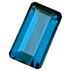 Rare Indicolite Blue Natural Tourmaline Gemstone, 5.20 Ct Emerald Cut for a Ring