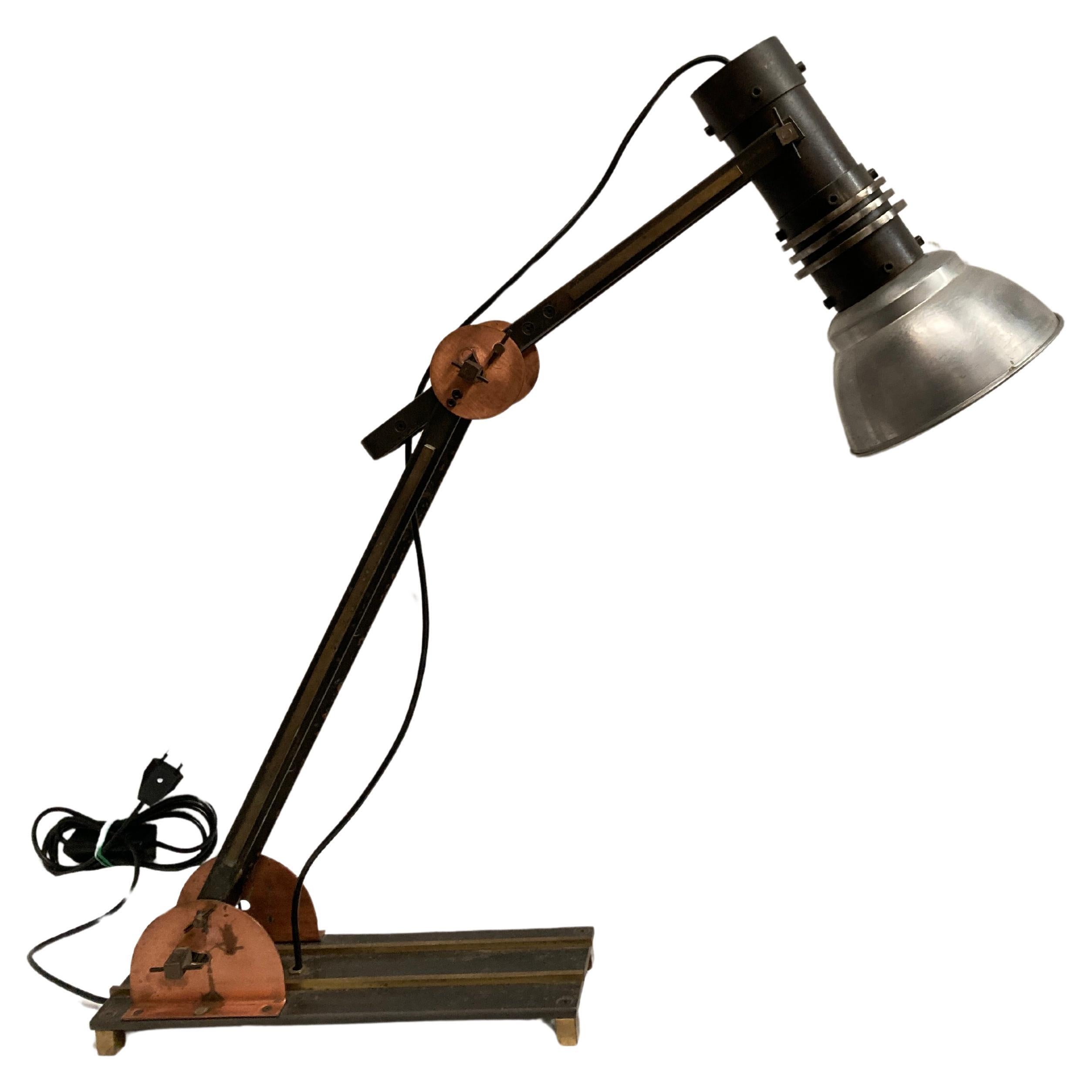 Rare Industrial and architectural table lamp For Sale