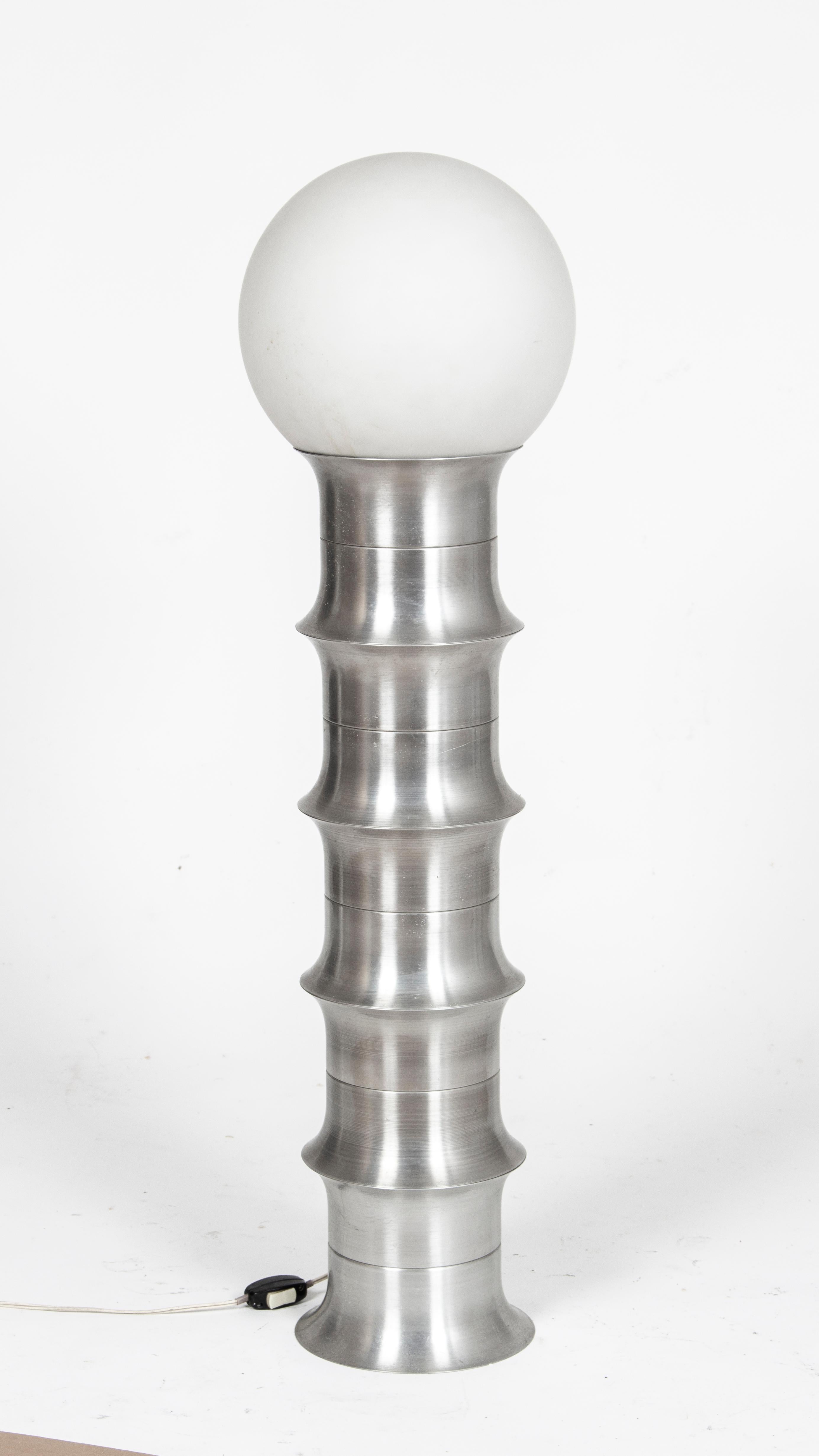 Aluminum Rare Industrial Design Column Floor Lamp from 1965