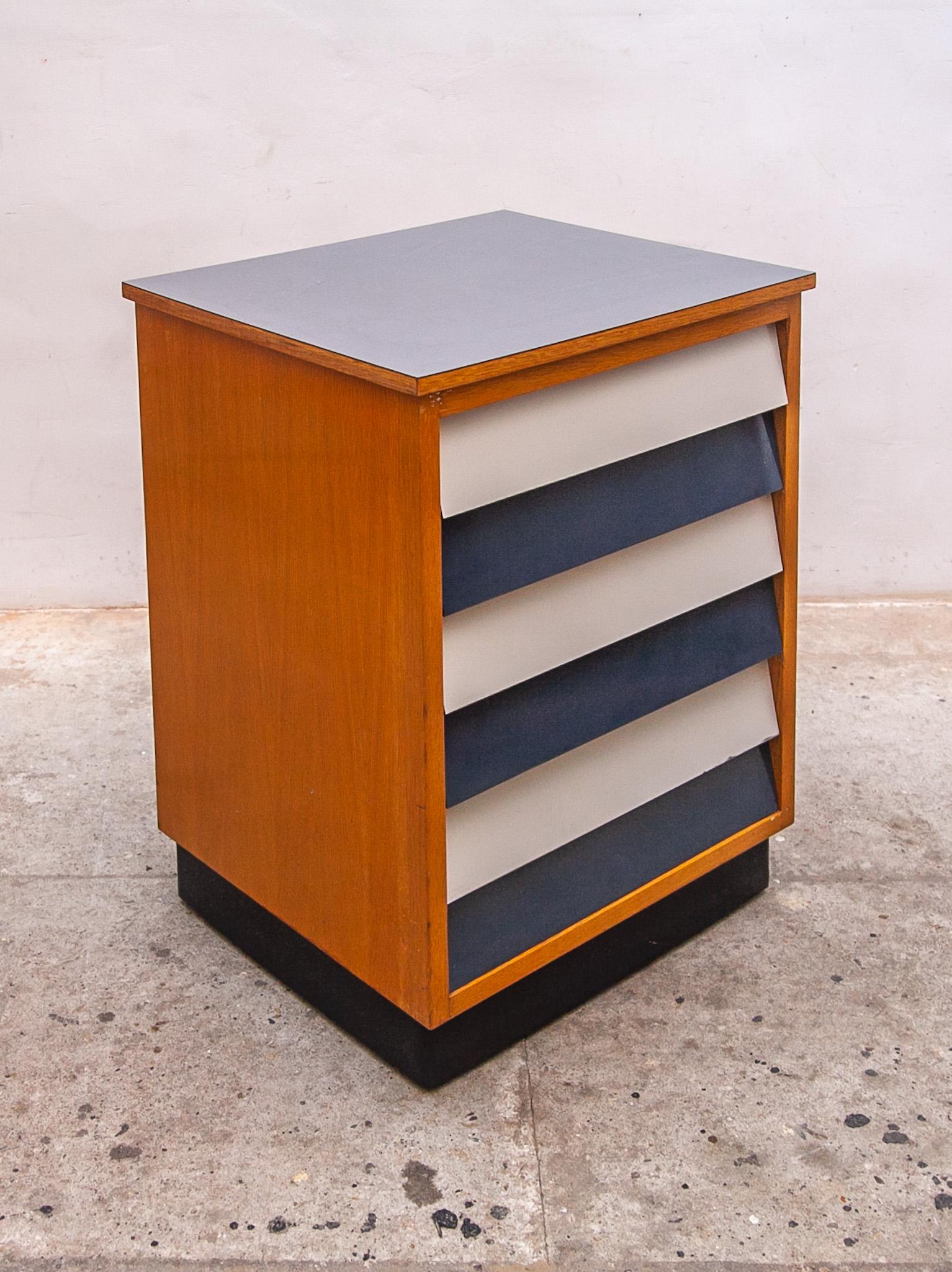 Mid-Century Modern Rare Industrial Two Tone Cabinet Attributed to Willy Van Der Meeren for Tubax