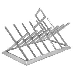Antiker Sterlingsilber-Toastständer von George Fox, seltenes industrielles Design, 1865