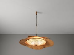 Rare Ingo Maurer for Design M Large 'Uchiwa' Chandelier in Rice Paper