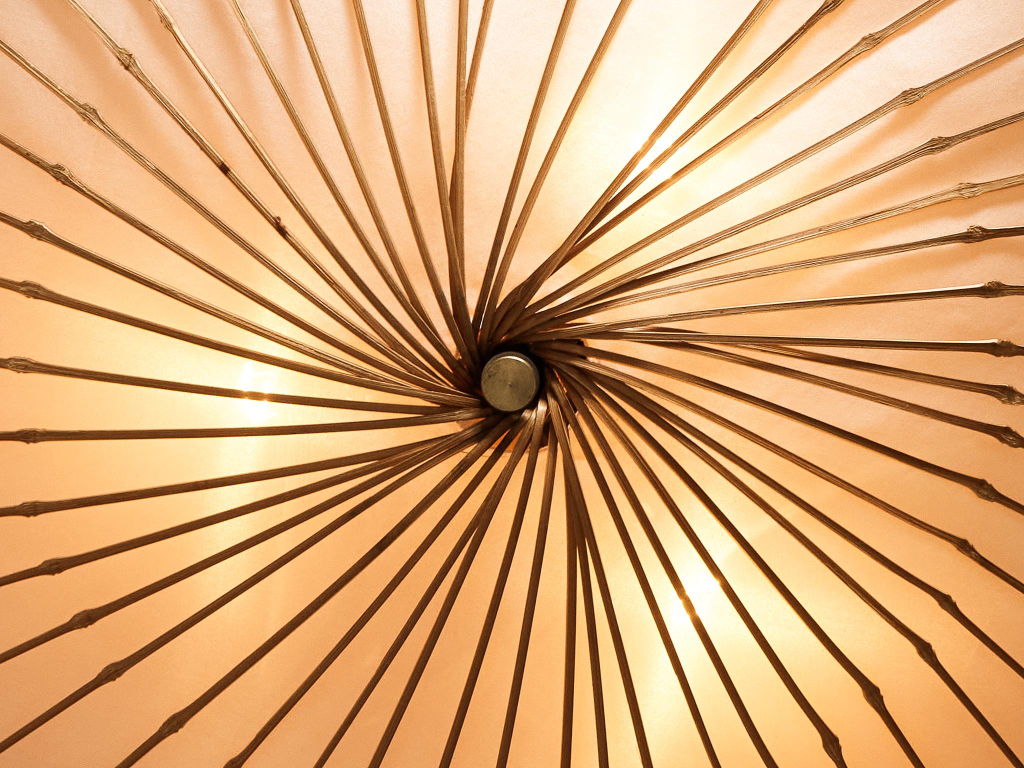 Late 20th Century Rare Ingo Maurer for Design M Large 'Uchiwa' Chandelier in Rice Paper