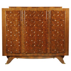 Vintage Rare Inlaid Cabinet Signed J. Leleu, France, Circa 1940