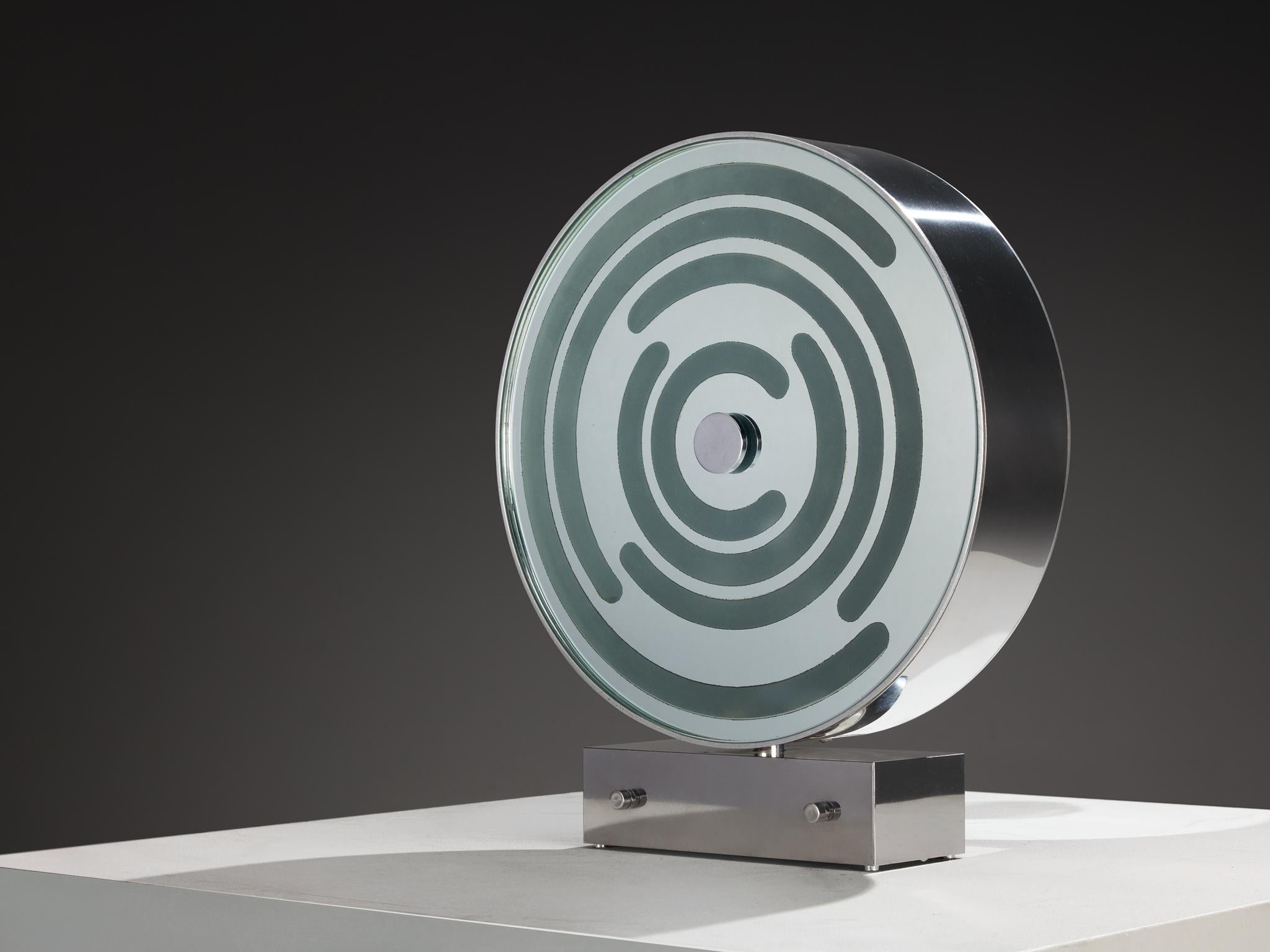 Rare Innocente Gandini for Arredoluce 'Sunlight' Table Lamp Mirrored Glass For Sale 3