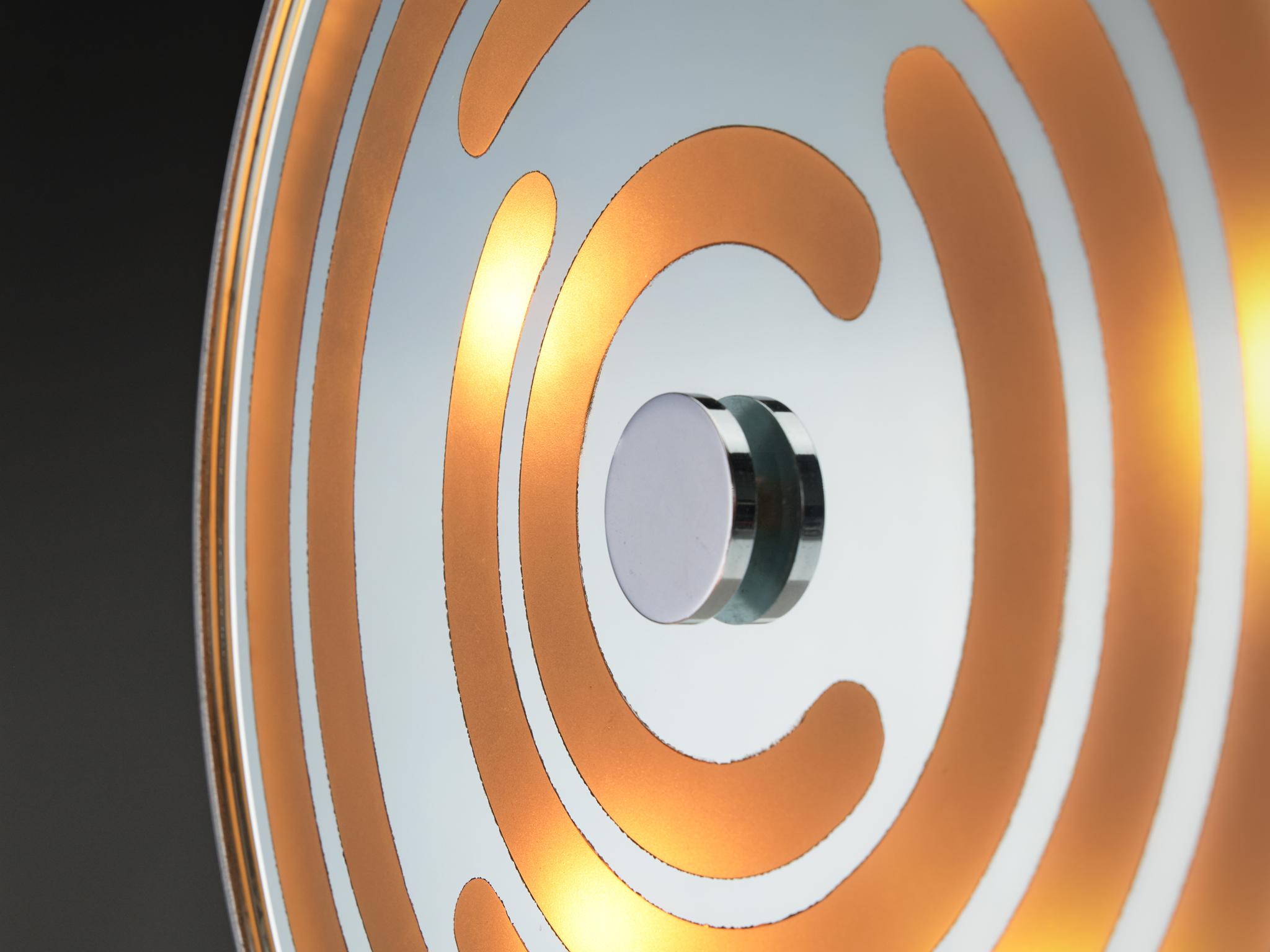 Post-Modern Rare Innocente Gandini for Arredoluce 'Sunlight' Table Lamp Mirrored Glass For Sale