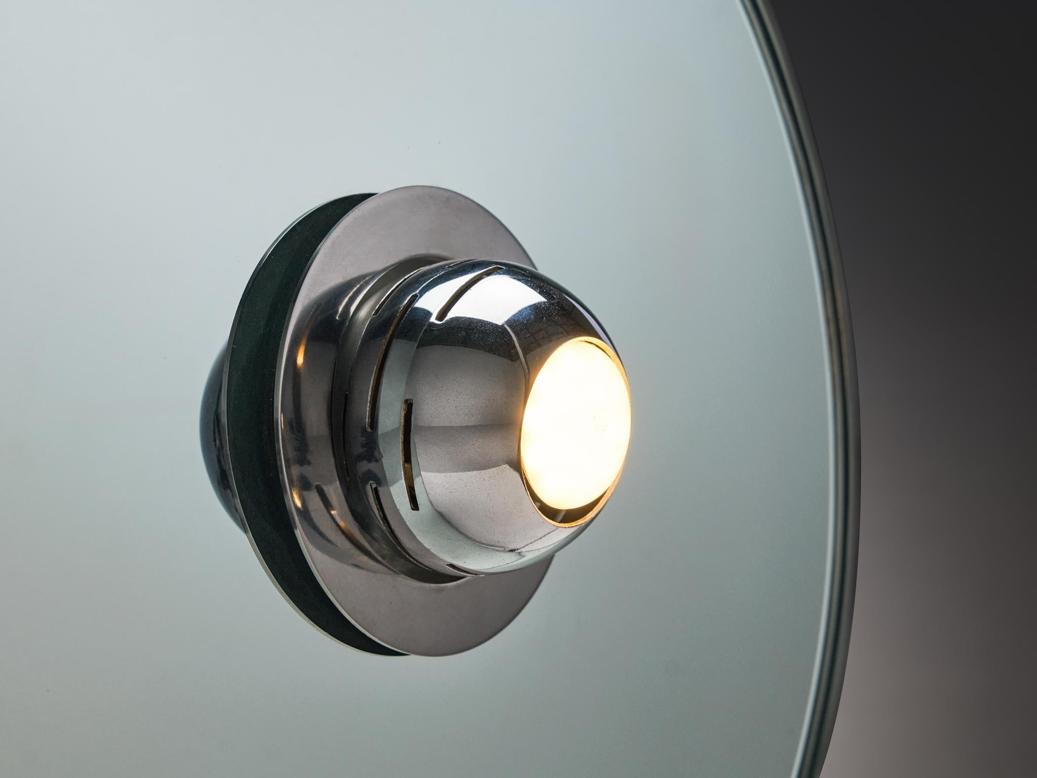 Steel Rare Innocente Gandini for Arredoluce 'Sunlight' Table Lamp Mirrored Glass For Sale