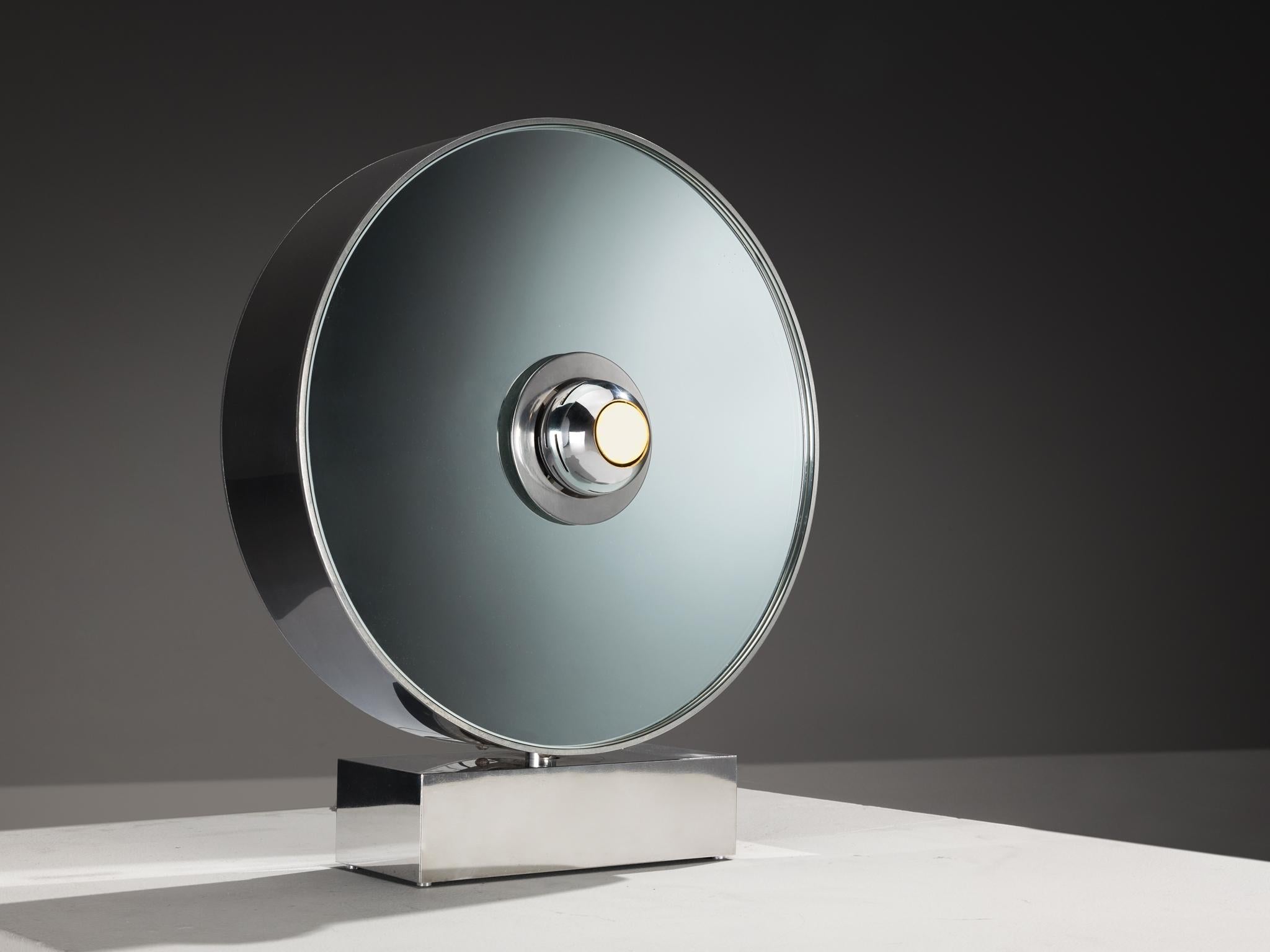 Rare Innocente Gandini for Arredoluce 'Sunlight' Table Lamp Mirrored Glass For Sale 2