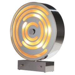 Rara lampada da tavolo 'Sunlight' in vetro specchiato di Innocente Gandini per Arredoluce