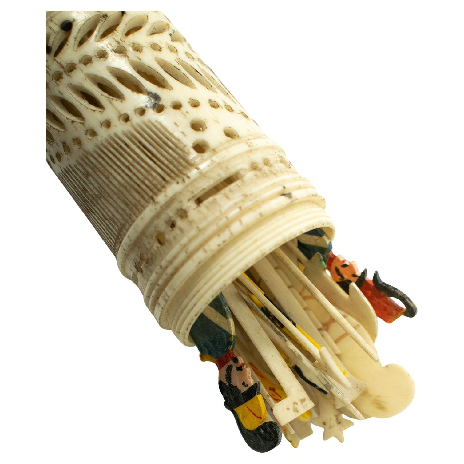 Rare & Intricate Prisoner-of-war Carved Bone Gaming Set, circa late 18 century