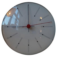 Rare Inventory Bankers Wall Clock by Arne Jacobsen for Gefa, 1971