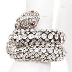 Seltenes, von Hand gefertigtes Iradj Moini-Armband mit klarem Swarovski-Kristall in Schlangenform