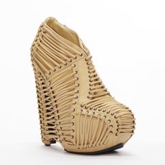 rare IRIS VAN HERPEN UNITED NUDE laced architectural ankle booties EU39