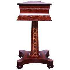 Antique Rare Irish Inlaid Teapoy