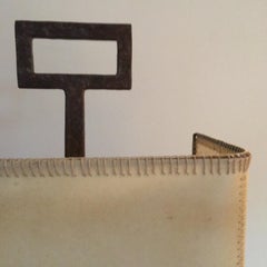 Rare Iron and Parchment Table Lamp Attributed to Marc du Plantier, France, 1940