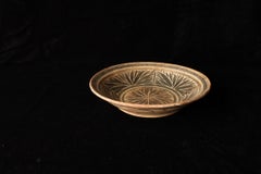 Rare Iron-Glazed Ceramic Plate from Kalong Kilns, Northern Thailand