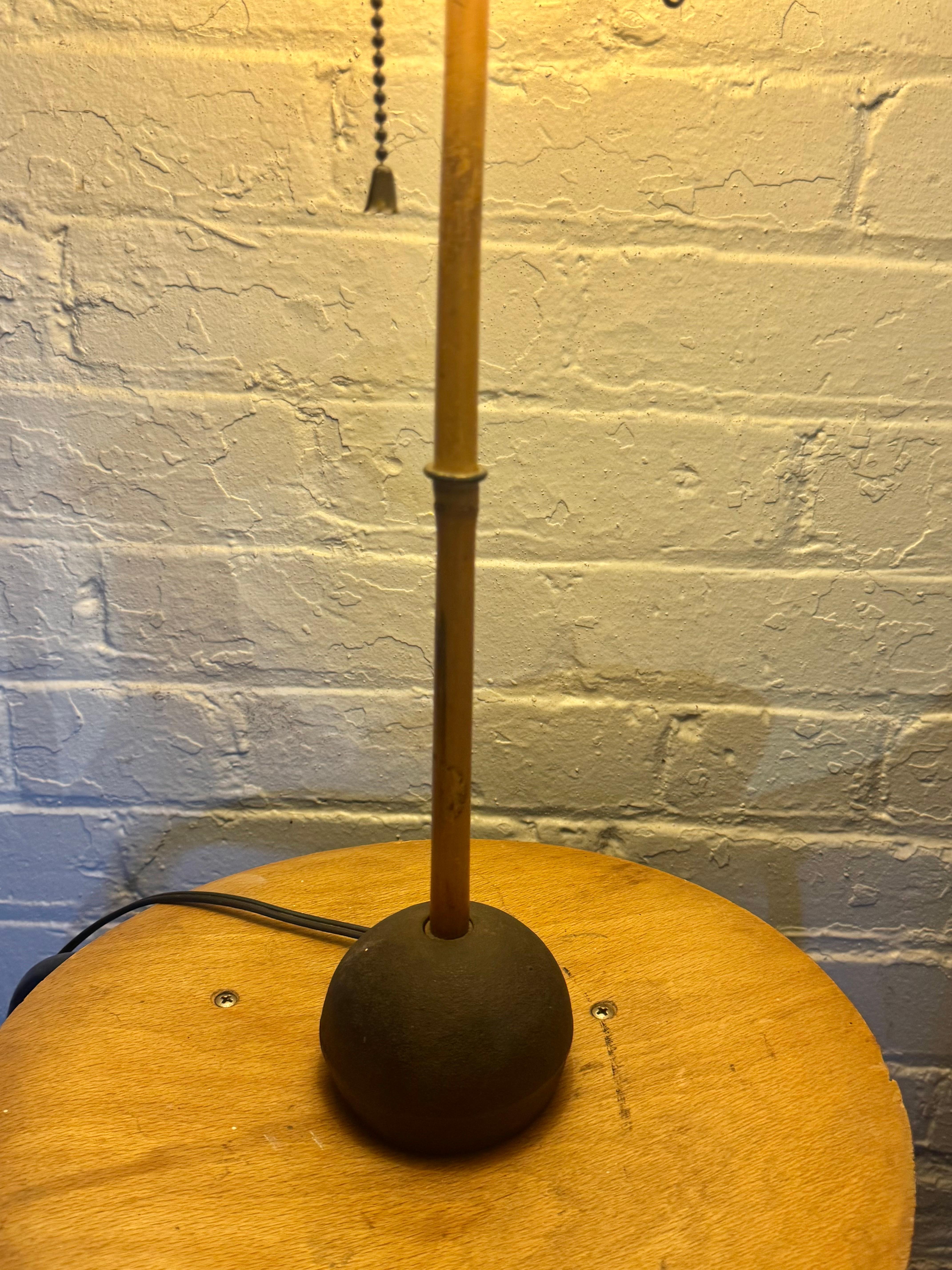 Japanese Rare Isamu Noguchi Akari Light Sculpture, Model 41S Globes, Bamboo / Iron Base For Sale