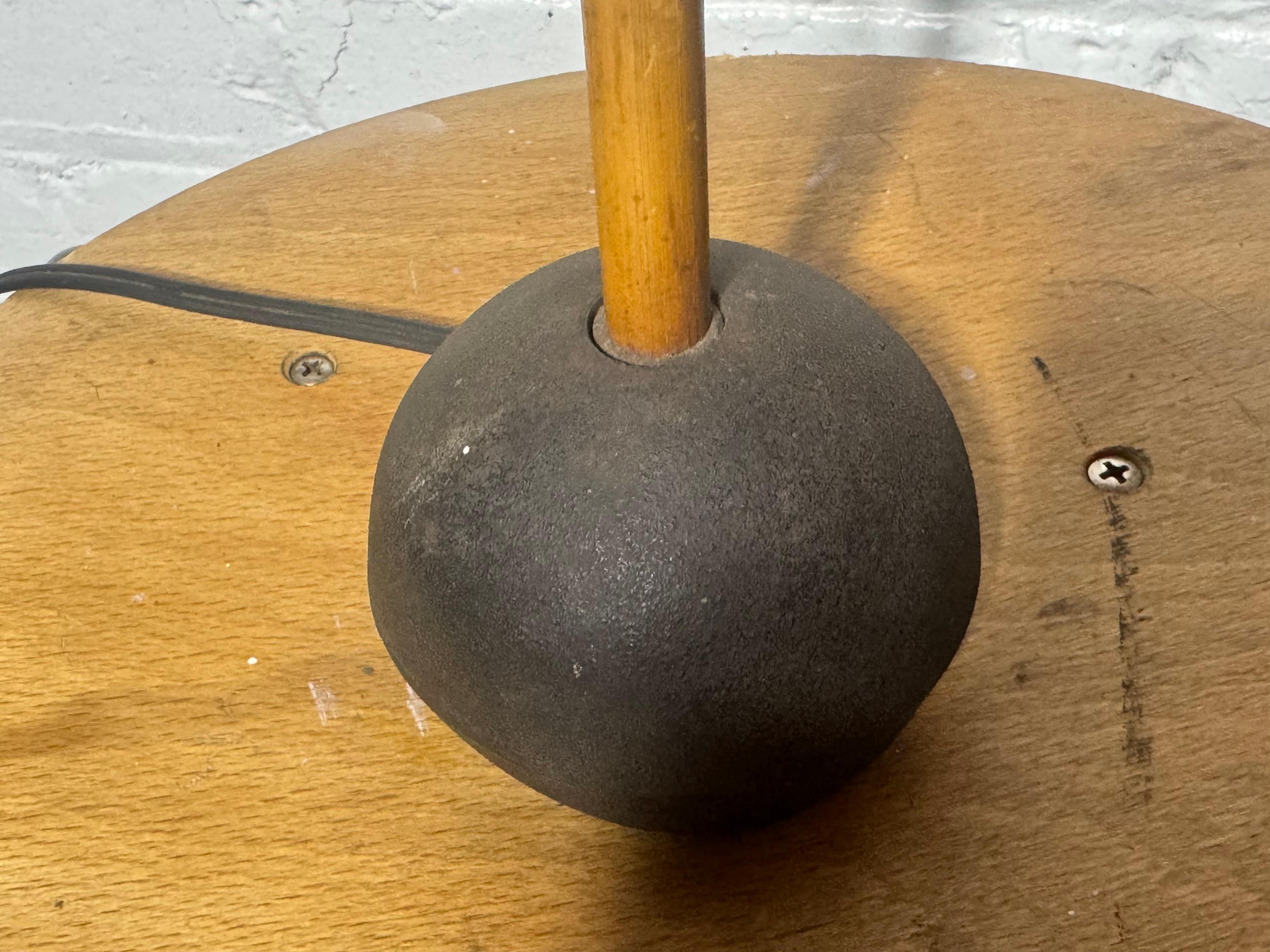 Brass Rare Isamu Noguchi Akari Light Sculpture, Model 41S Globes, Bamboo / Iron Base For Sale