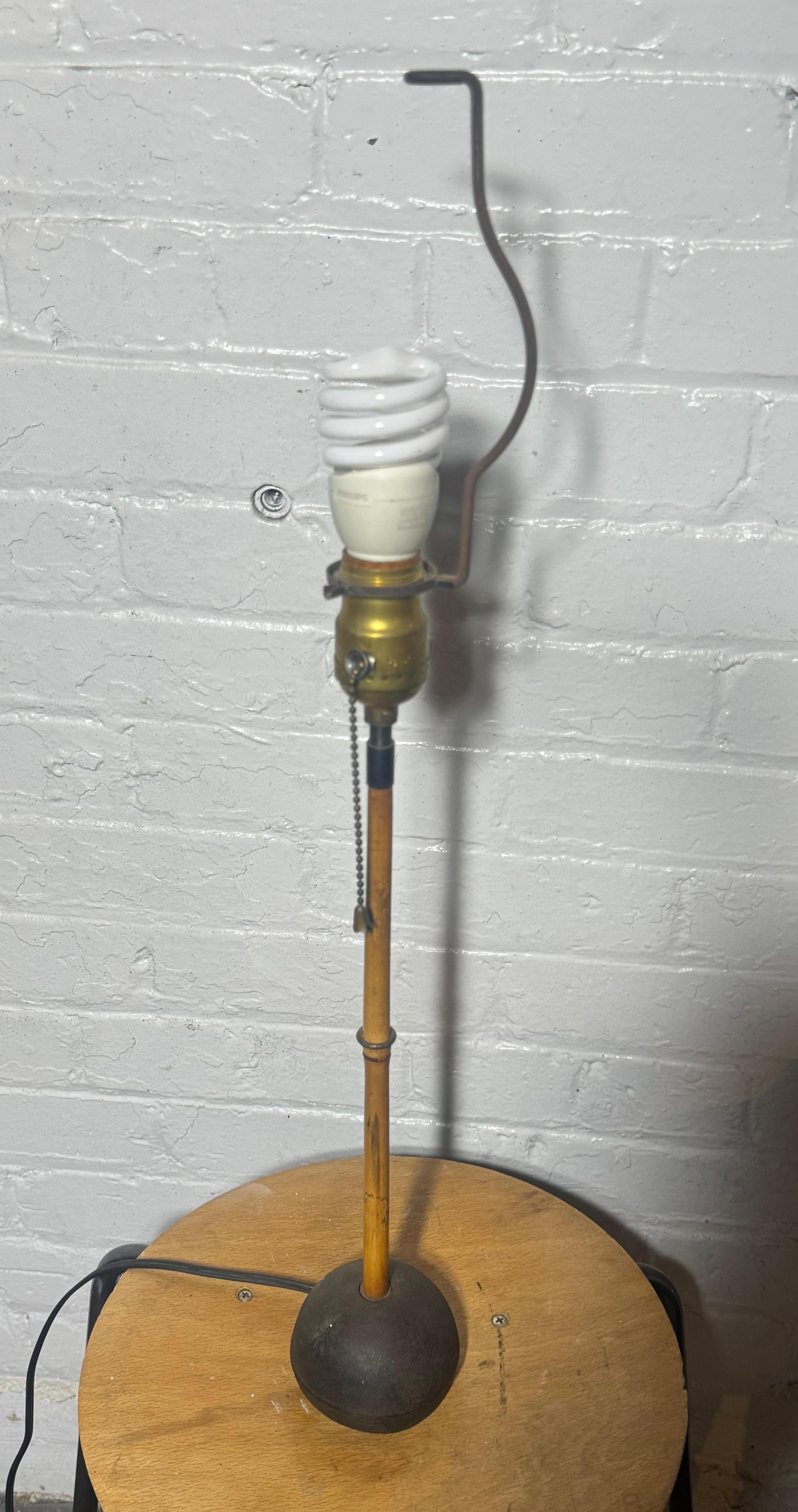 Rare Isamu Noguchi Akari Light Sculpture, Model 41S Globes, Bamboo / Iron Base For Sale 2