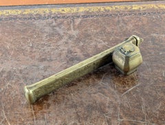 Rare Islamic Ottoman Brass Qalamdan Divit, Travelling Pen Case and Inkwell