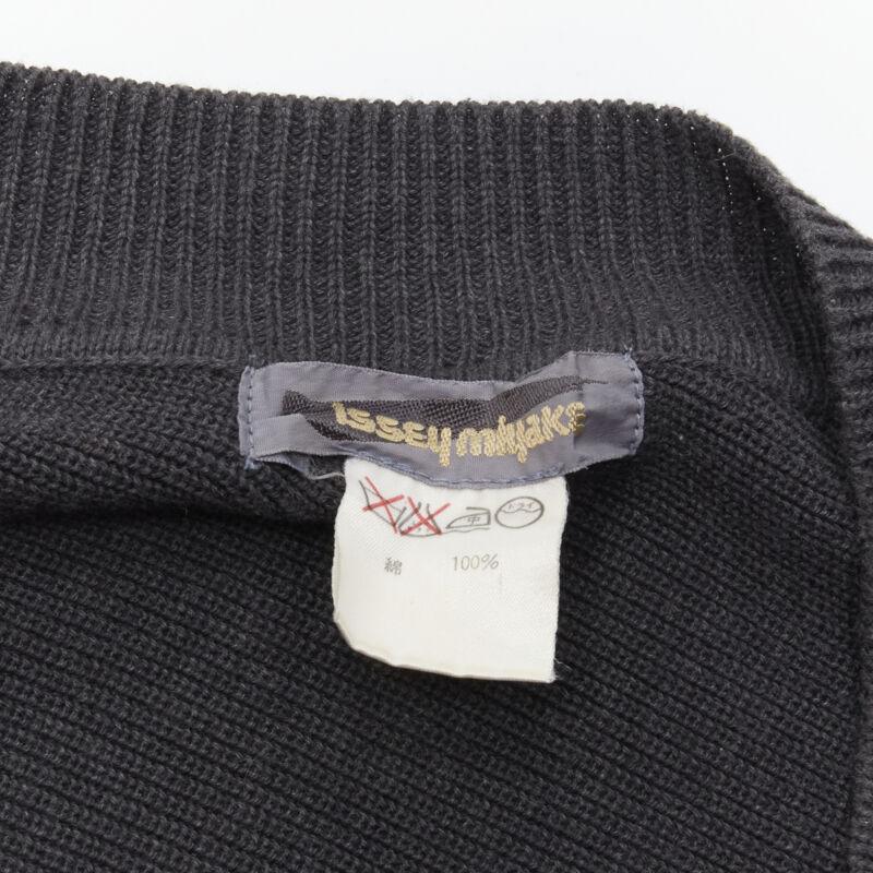 rare ISSEY MIYAKE 1980's Vintage grey deconstructed bias cutout sweater dress M For Sale 4