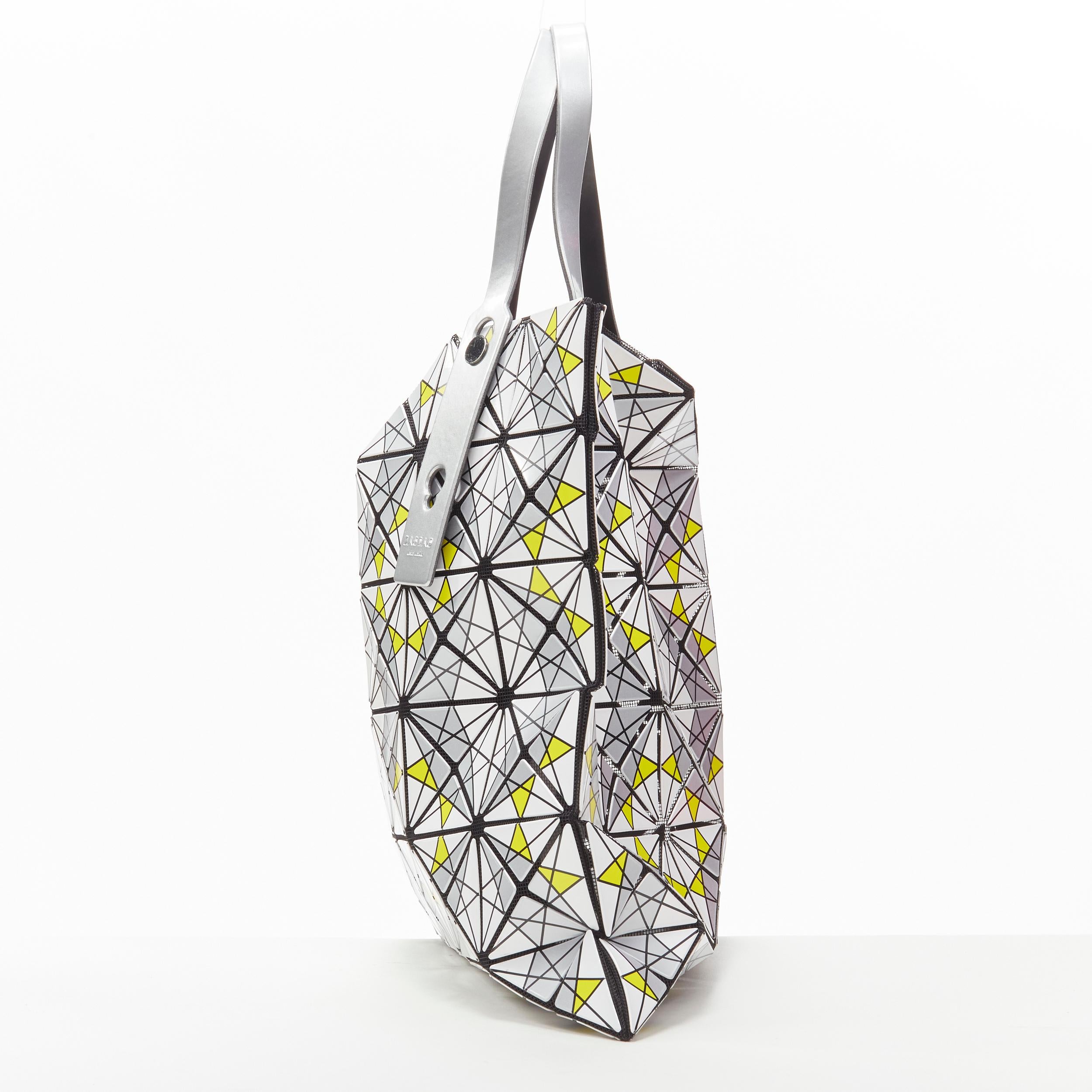 silver geometric bag