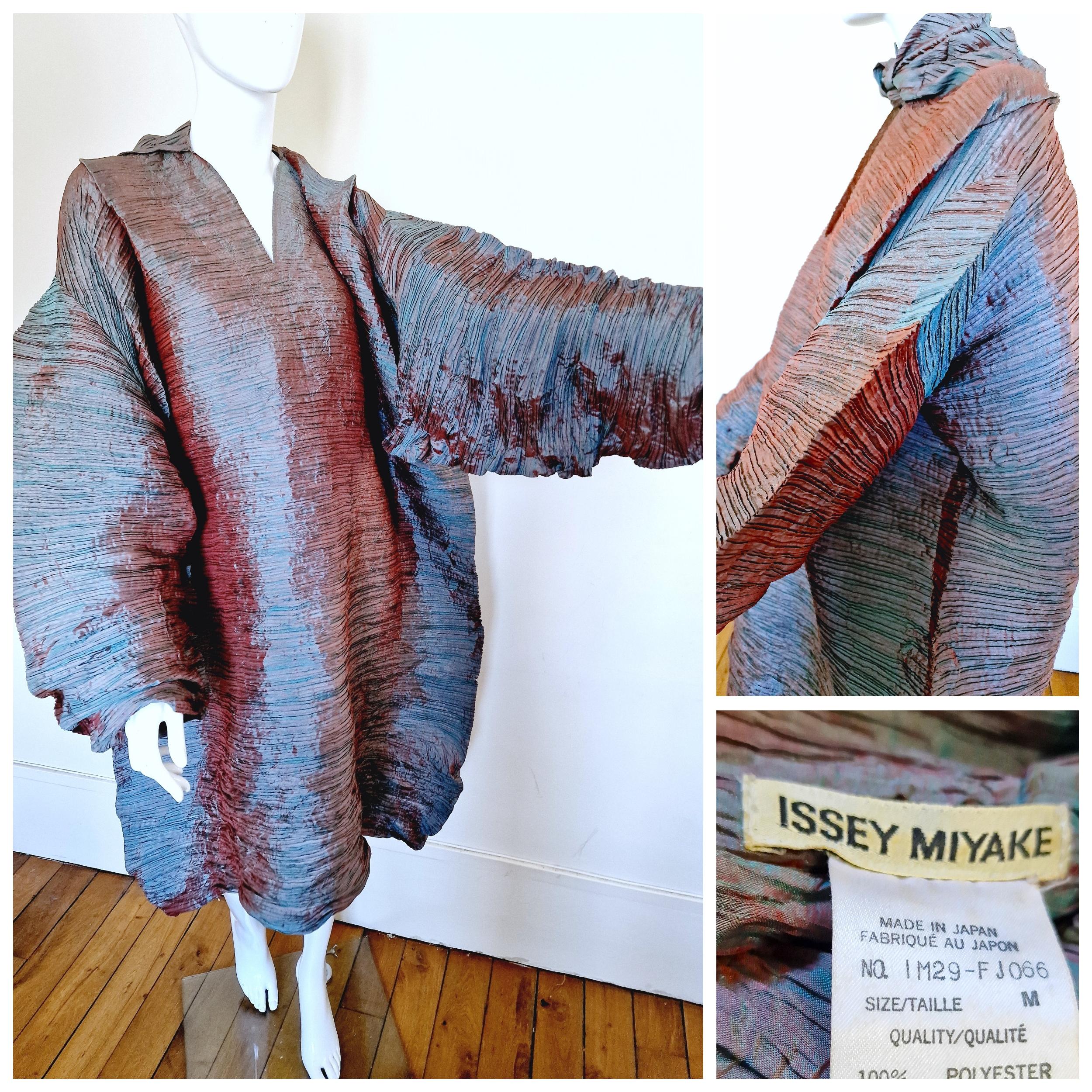 Rare Issey Miyake Metal Sculpture Oversize Pleated 80s 70s Vintage Dress Gown For Sale 11