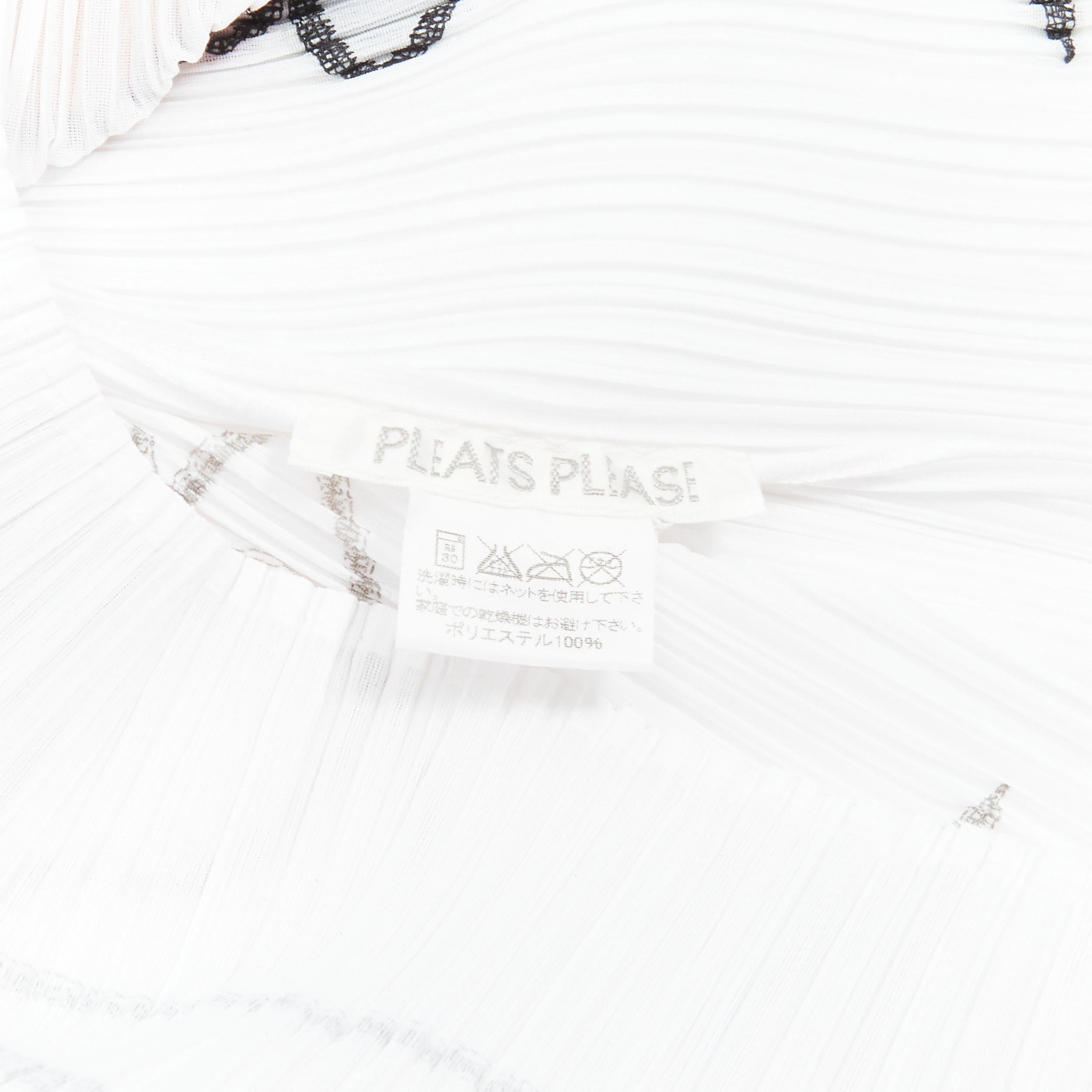 rare ISSEY MIYAKE Pleats Please 2004 hamburger tongue white plisse tank top JP3 For Sale 4