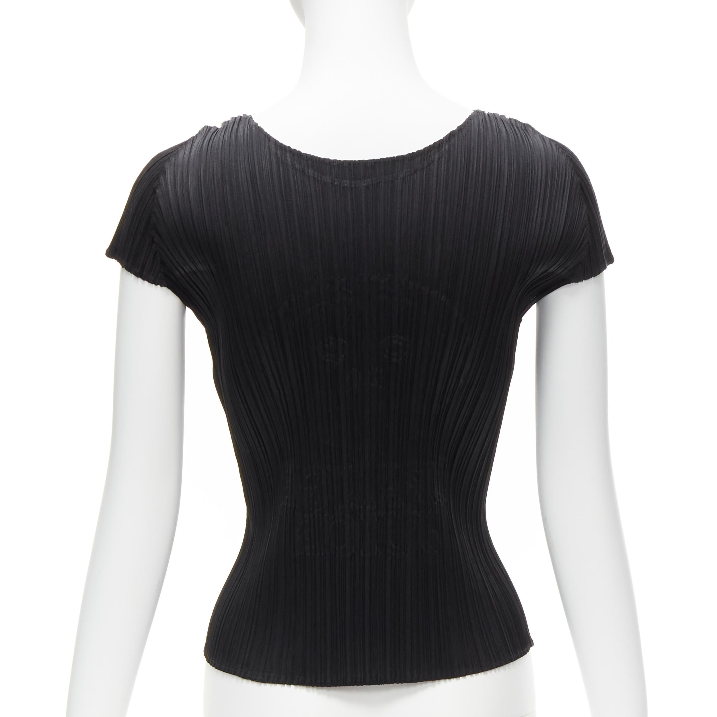 Women's rare ISSEY MIYAKE Pleats Please 2008 Vintage Orange Juice peelable black top JP3 For Sale