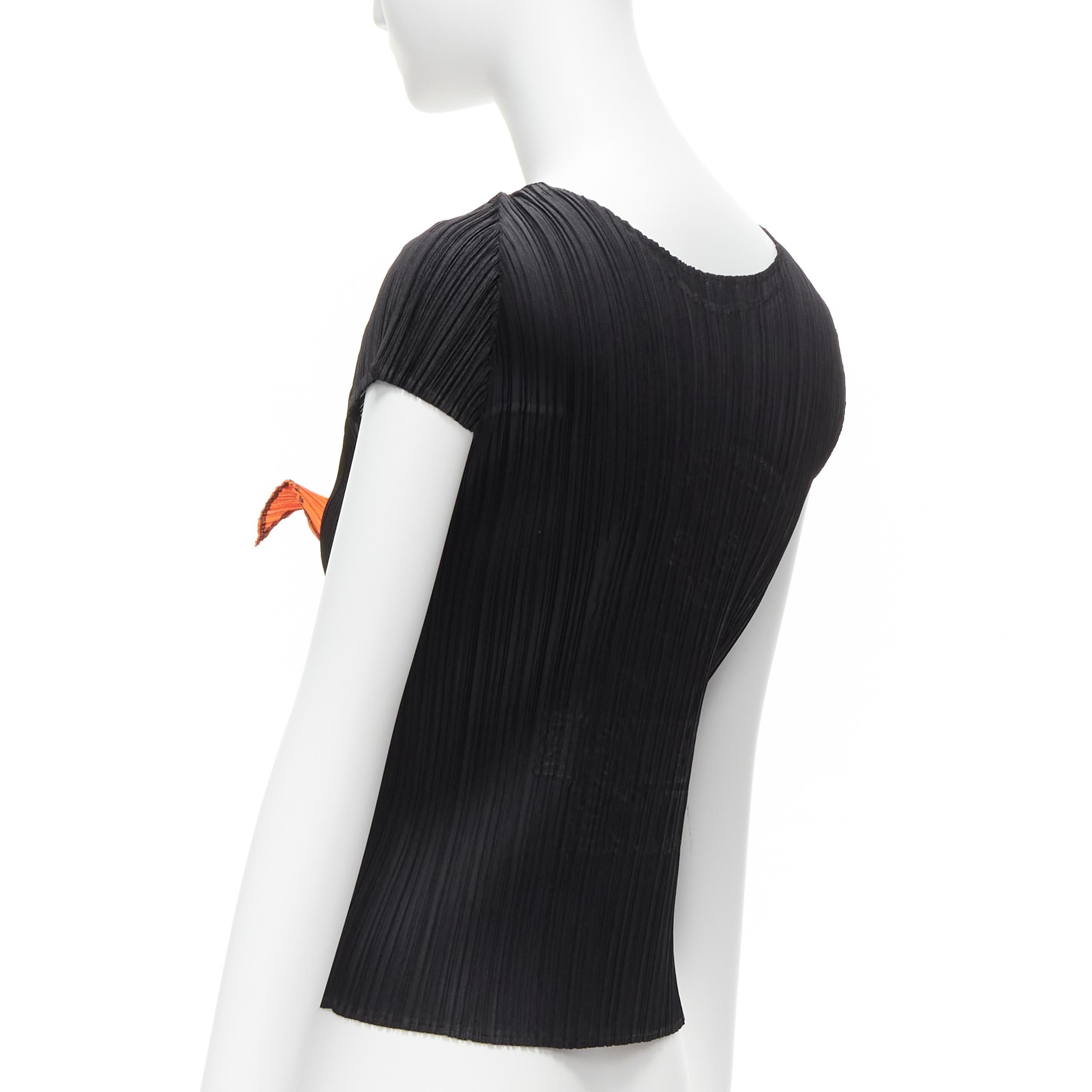 rare ISSEY MIYAKE Pleats Please 2008 Vintage Orange Juice peelable black top JP3 For Sale 1