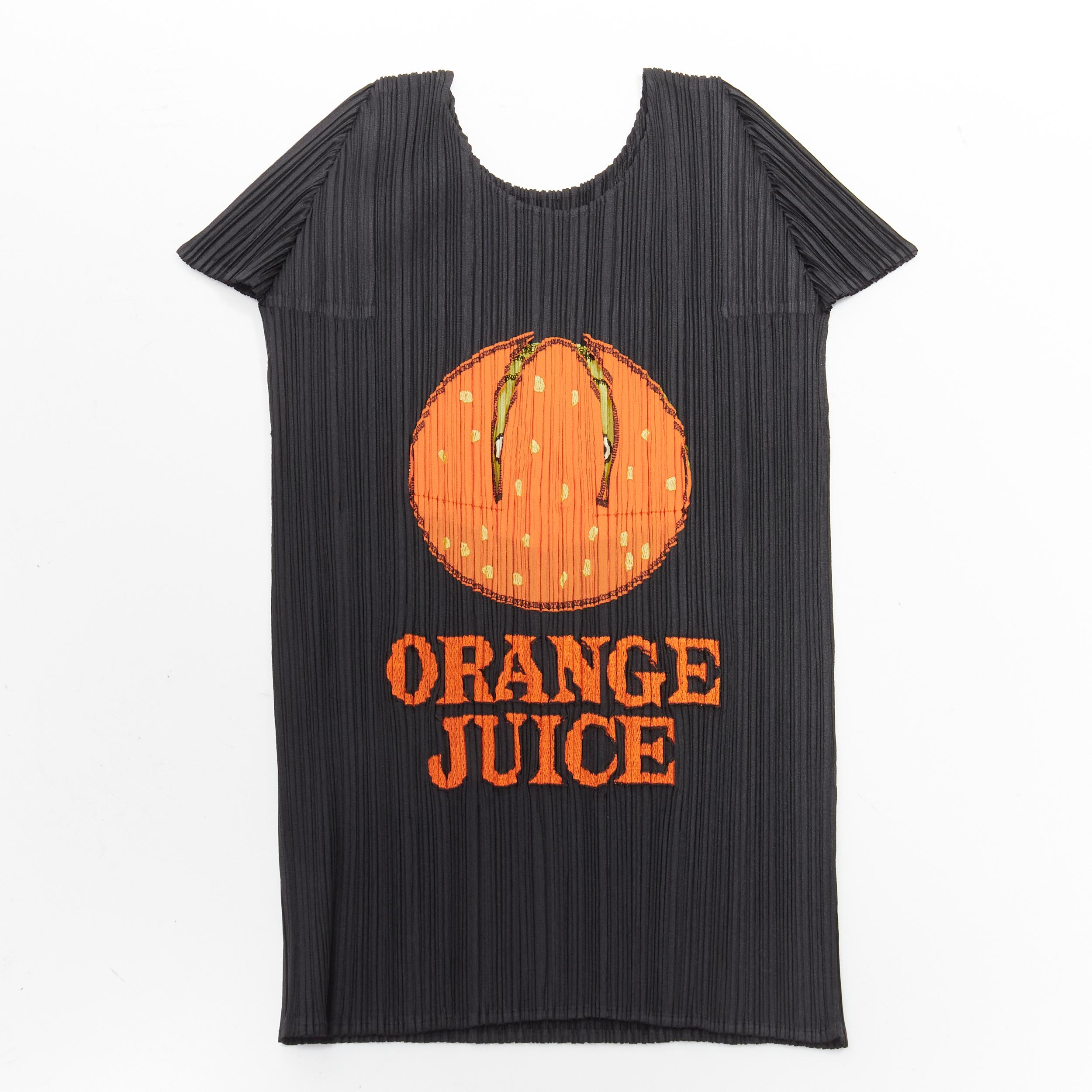 rare ISSEY MIYAKE Pleats Please 2008 Vintage Orange Juice peelable black top JP3 For Sale 4