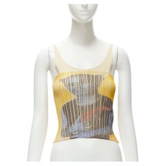 rare ISSEY MIYAKE PLEATS PLEASE NOBUYOSHI ARAKI print pleated tank top