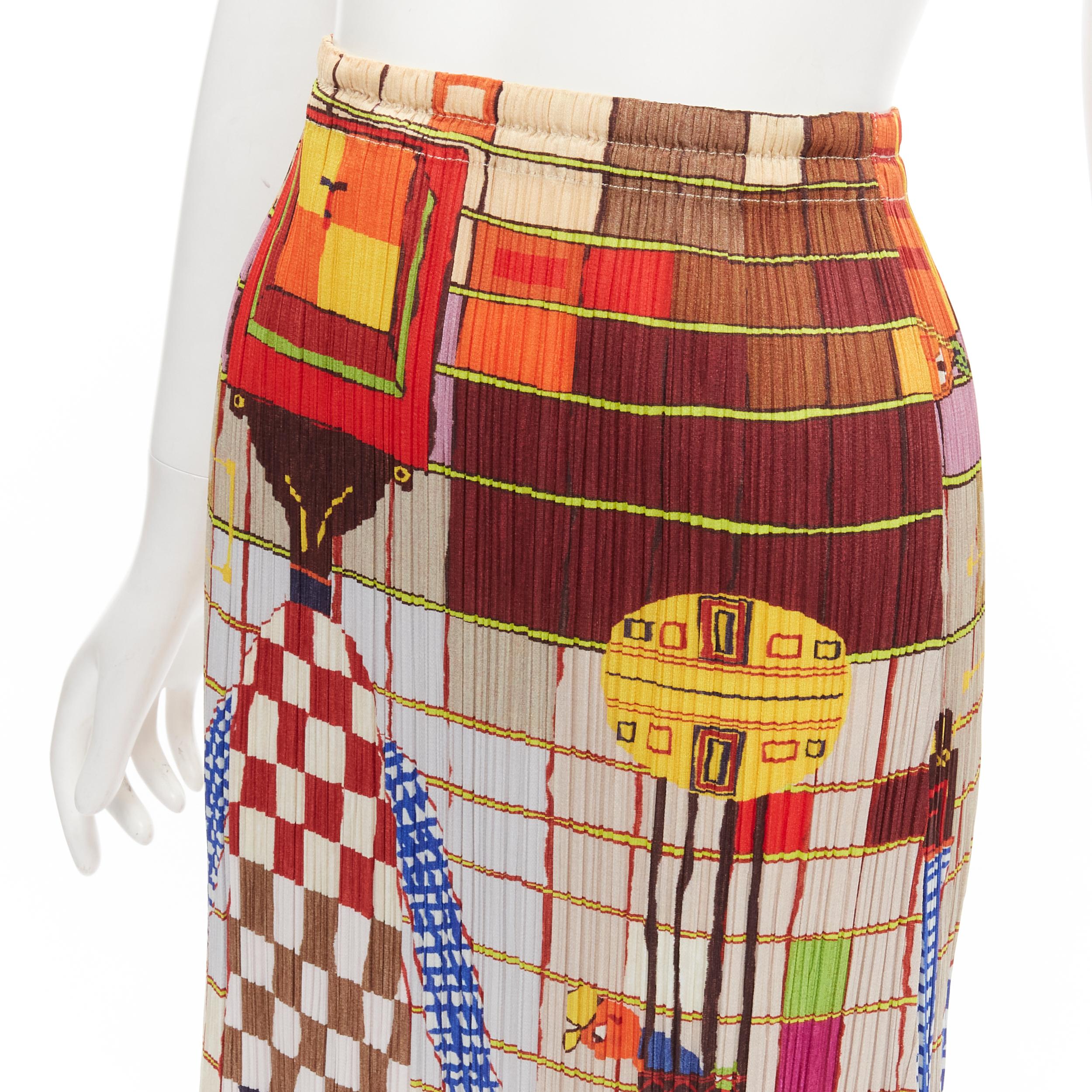 スカート Vintage pleats please by issey miyake rare ISSEY MIYAKE PLEATS PLEASE Vintage colorful graphic