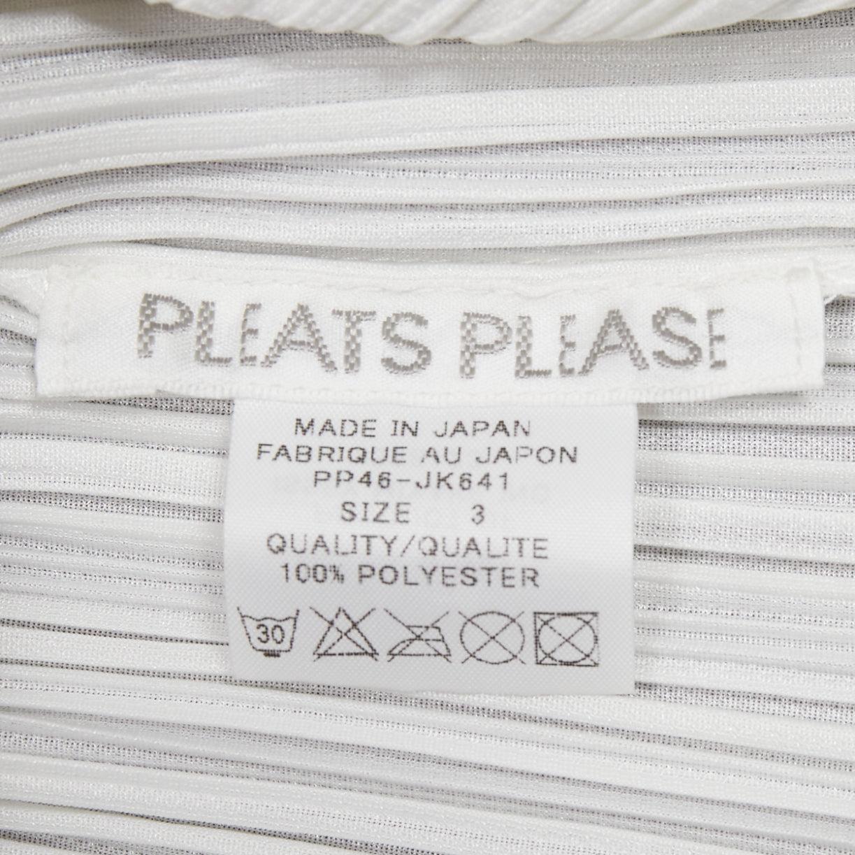 raro ISSEY MIYAKE Pleats Please blanco pepino seta estampado cara top JP3 L en venta 3