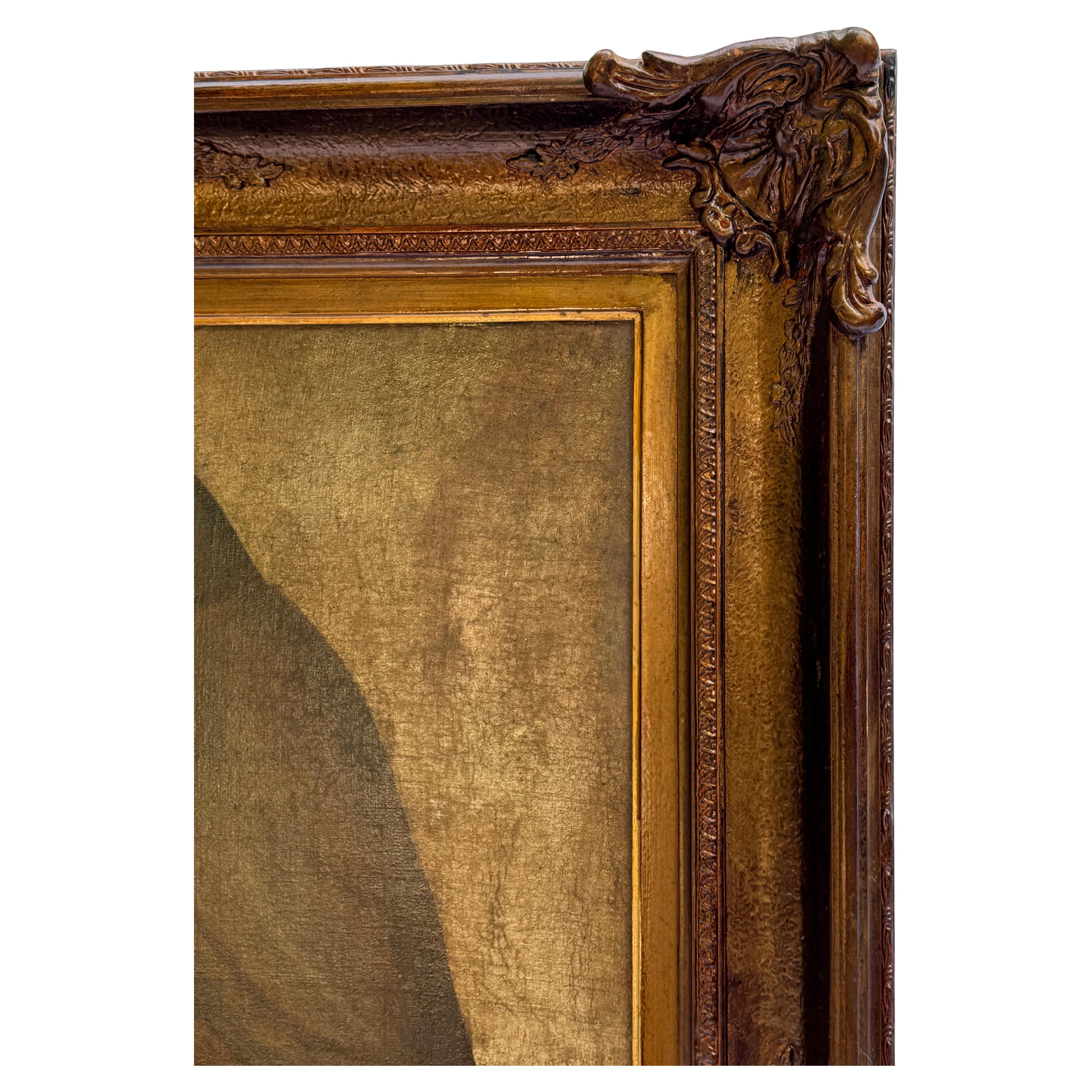 RARE  Italienisches Öl auf Leinwand des Heiligen Matthäus von Agrigent aus dem 17. (18. Jahrhundert und früher) im Angebot
