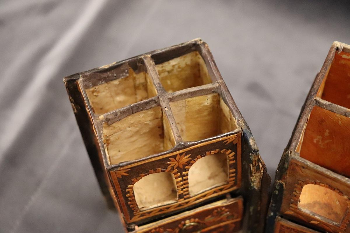 Rare Italian 18th Century Antique Jewelry Box in Papier-Mâché and Wood 11