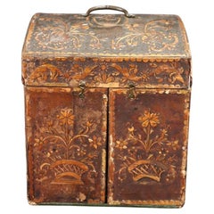 Rare Italian 18th Century Antique Jewelry Box in Papier-Mâché and Wood