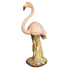 Rare Italian 1970s Majolica Flamingo