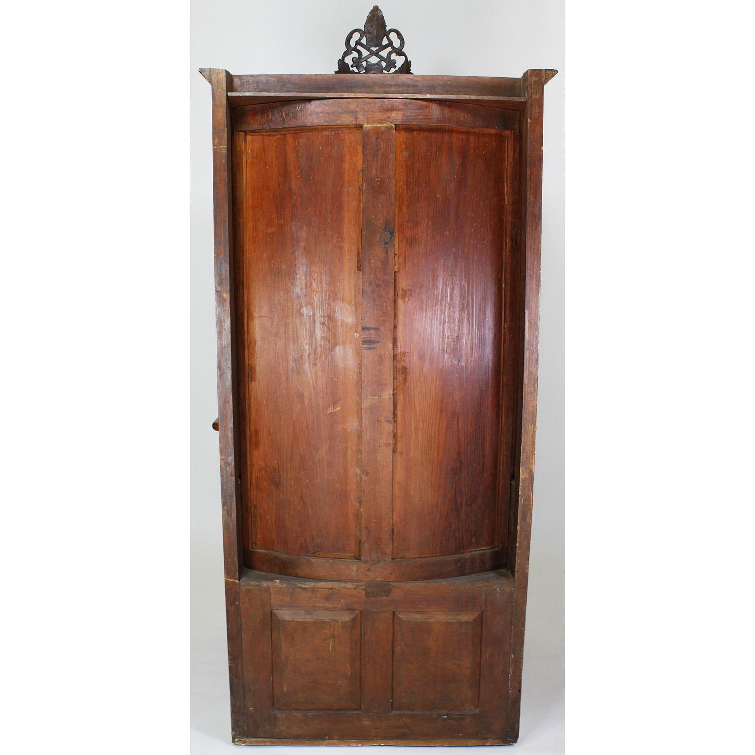 Rare Italian 19th Century Carved Pine Catholic Church Confessional Stall, Booth 5