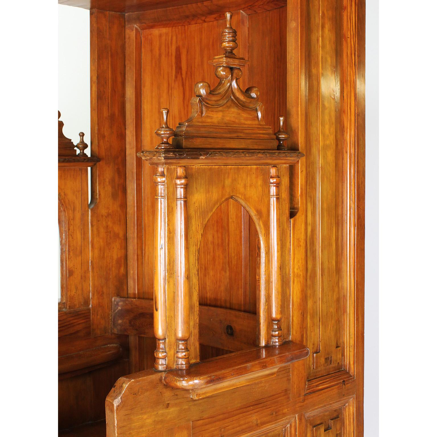 Rare Italian 19th Century Carved Pine Catholic Church Confessional Stall, Booth 2