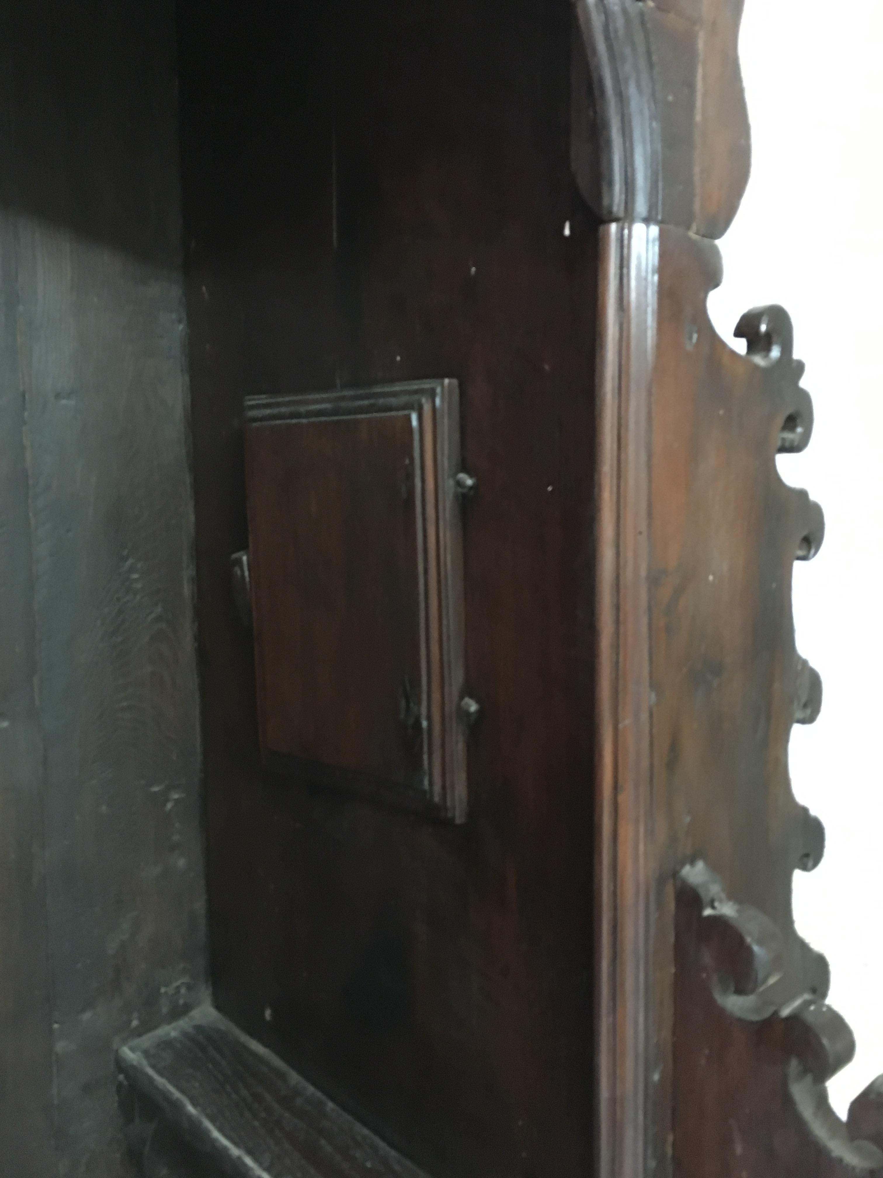 Neoclassical Rare Italian 16th Century Carved Walnut Catholic Church Confessional 