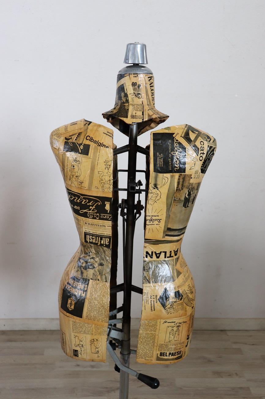 Raro maniquí italiano ajustable de sastre, años 50 en venta 5
