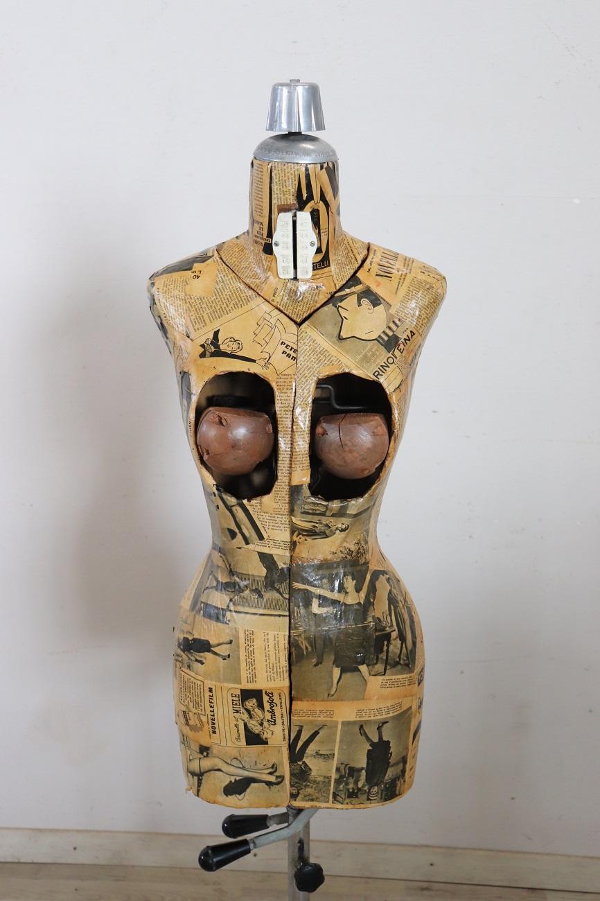Raro maniquí italiano ajustable de sastre, años 50 Moderno de mediados de siglo en venta